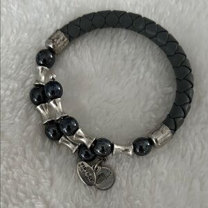 Alex and Ani Dark Gray and Silver Beaded Bracelet